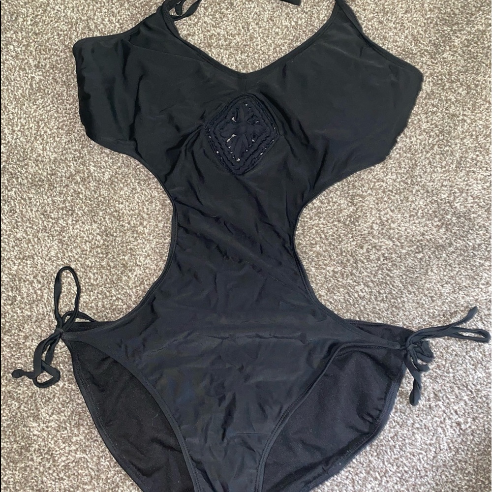 One piece revealing bathing suit